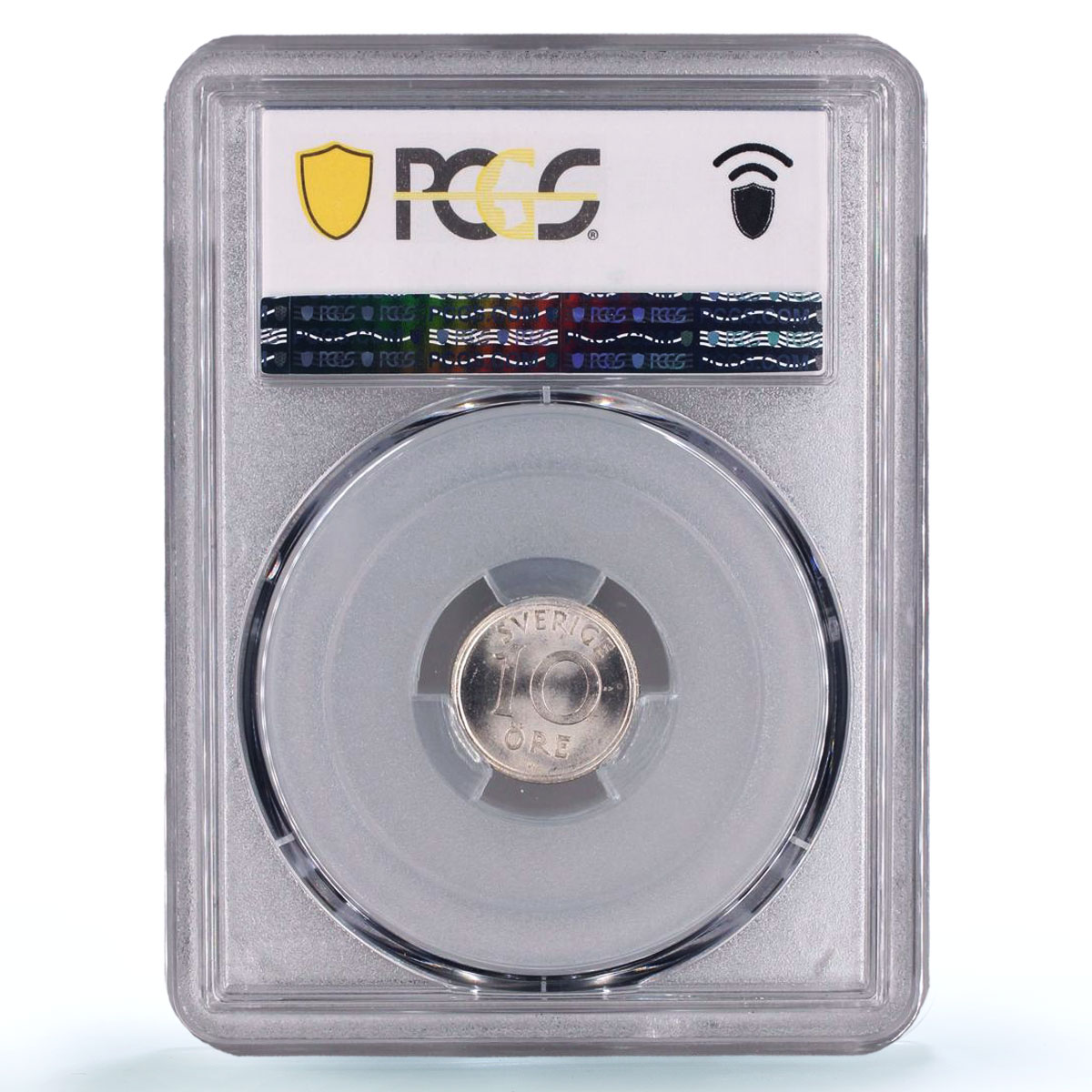 Sweden 10 ore King Gustaf V Coinage KM-795 MS65 PCGS NiBrass coin 1924