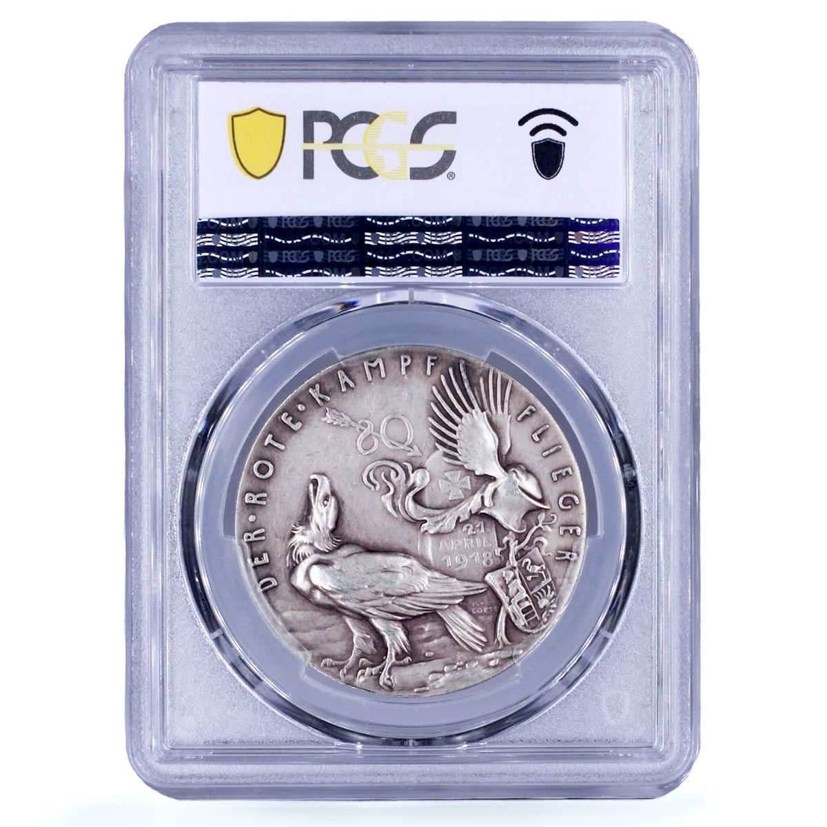 Germany Richthofen Red Baron Planes Aviation Matte SP62 PCGS silver medal 1918