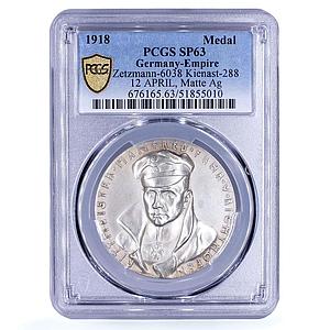 Germany Richthofen Red Baron Planes Aviation Matte SP63 PCGS silver medal 1918