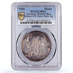 Germany Augsburg Confession Melanchton Luther Matte SP63 PCGS silver medal 1930