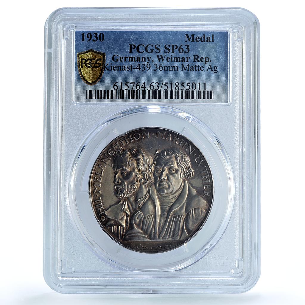 Germany Augsburg Confession Melanchton Luther Matte SP63 PCGS silver medal 1930 Germany Augsburg Confession Melanchton Luther Matte SP63 PCGS silver medal 1930