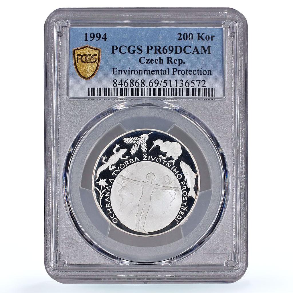 Czech Republic 200 korun Environmental Protection Fauna PR69 PCGS Ag coin 1994