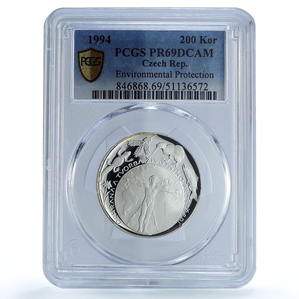 Czech Republic 200 korun Environmental Protection Fauna PR69 PCGS Ag coin 1994 Czech Republic 200 korun Environmental Protection Fauna PR69 PCGS Ag coin 1994