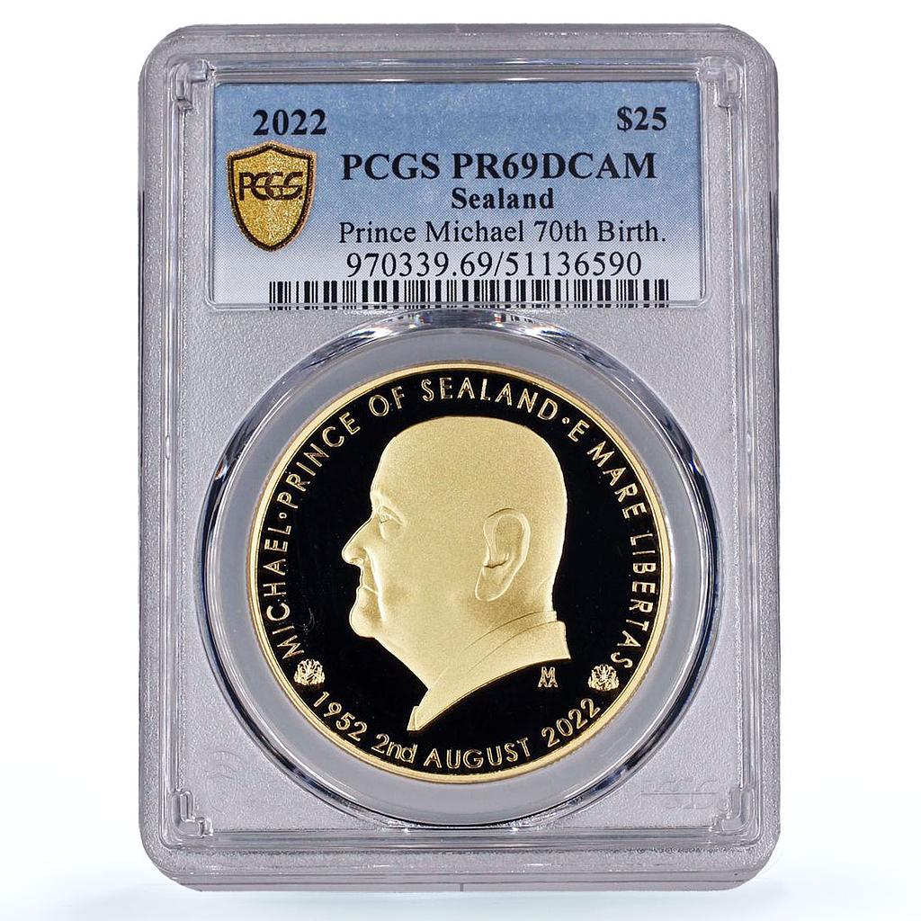 Sealand 25 dollars Prince Michael History Politics PR69 PCGS silver coin 2022