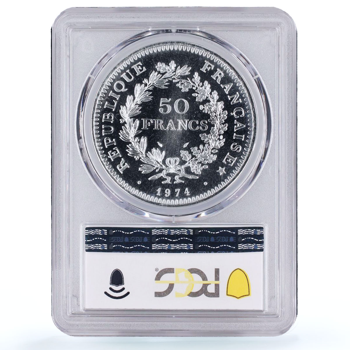 France 50 francs Hercules Liberty Egality Fraternity MS69 PCGS silver coin 1974