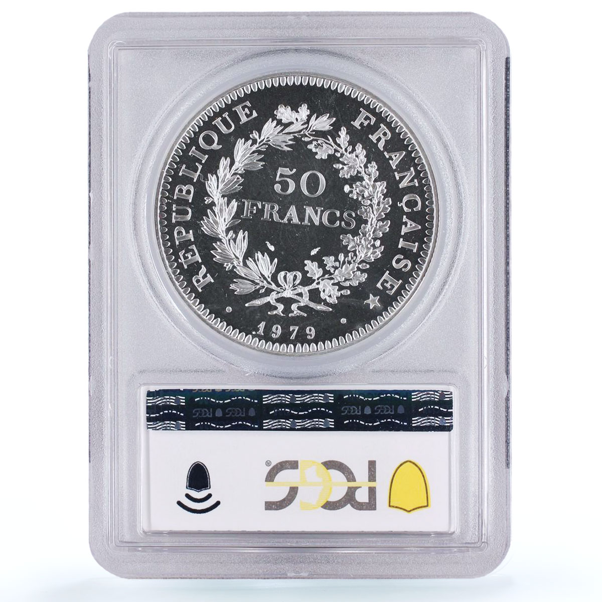 France 50 francs Hercules Liberty Egality Piefort SP69 PCGS silver coin 1979
