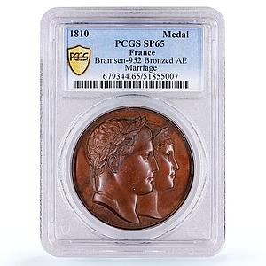 France Napoleon Autriche Marriage History Bramsen-952 SP65 PCGS BZ medal 1810