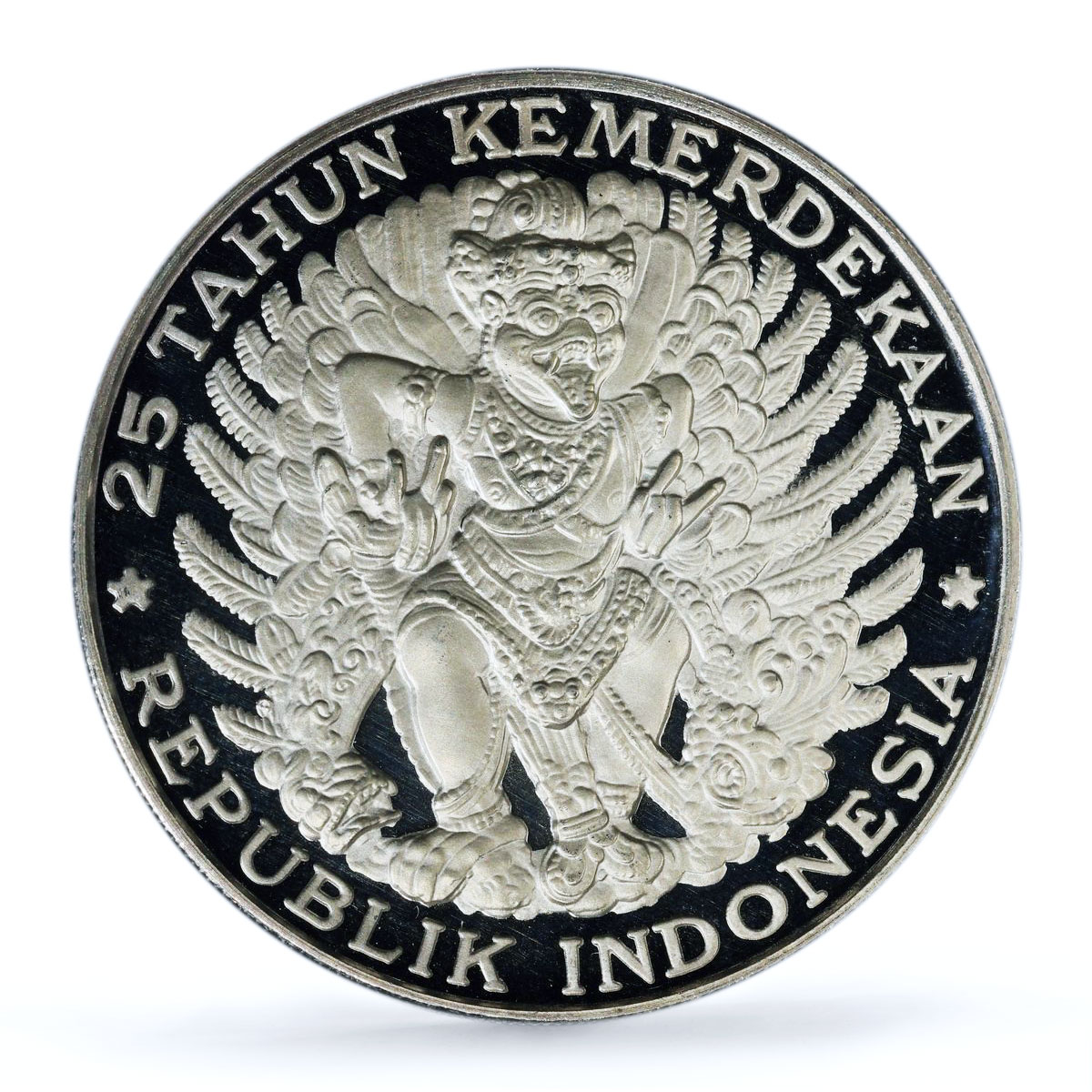 Indonesia 750 rupiah Garuda Bird Independence KM-26 PR64 PCGS silver coin 1970