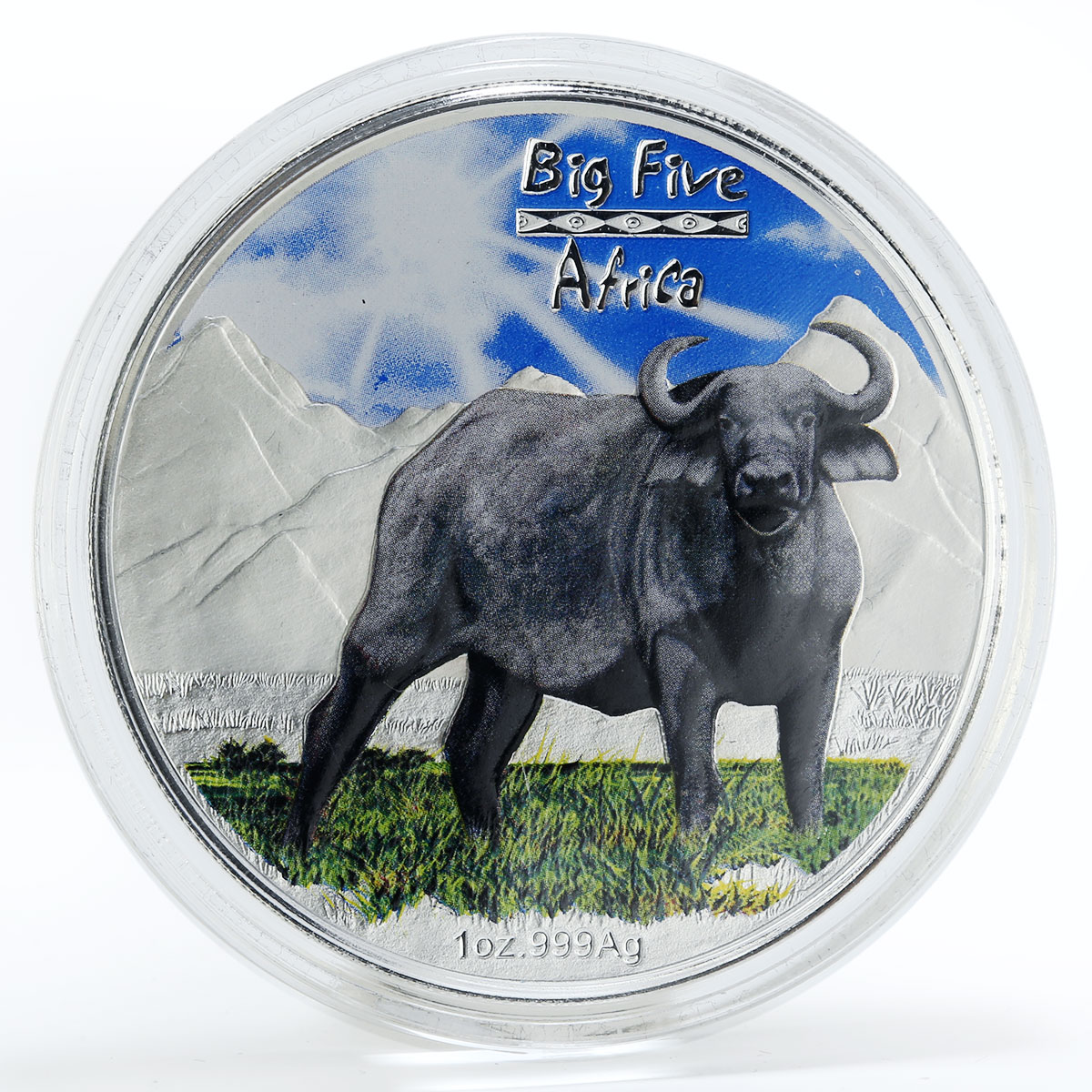 Congo set 5 coins Big Five African Animals colored silver coins 2008