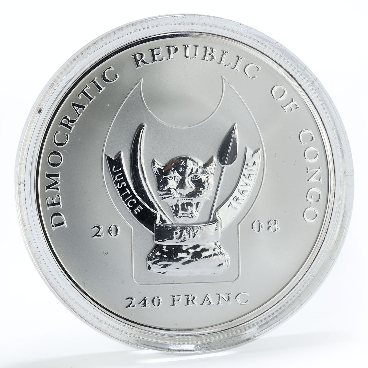 Congo set 5 coins Big Five African Animals colored silver coins 2008