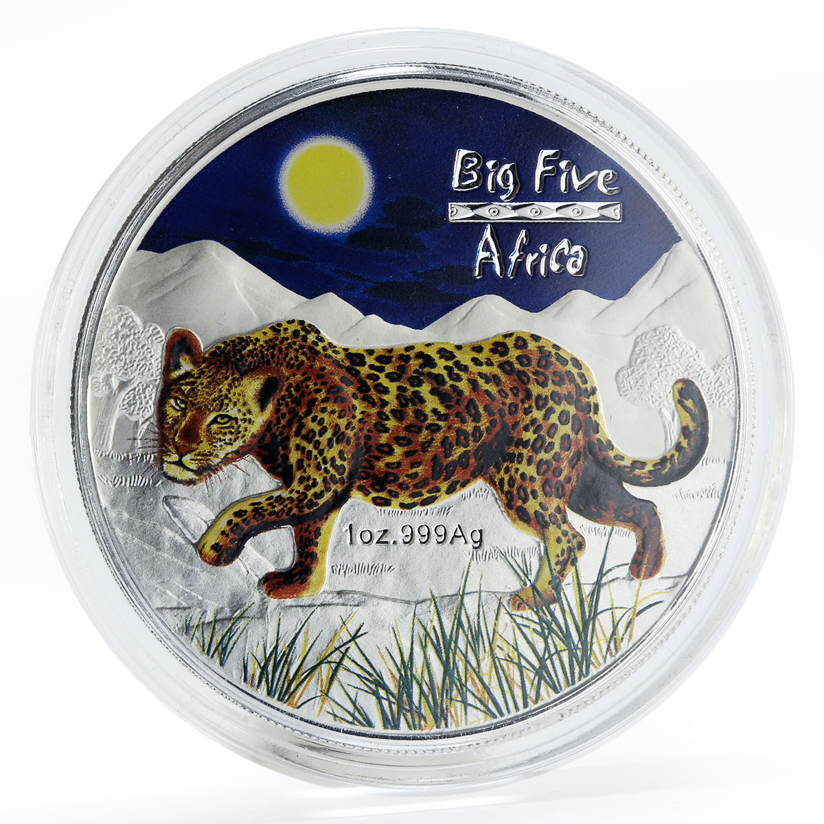 Congo set 5 coins Big Five African Animals colored silver coins 2008