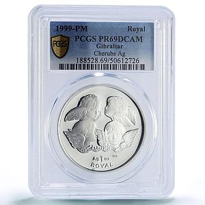Gibraltar 1 royal Four Cherubs Angels Faith Religion PR69 PCGS silver coin 1999