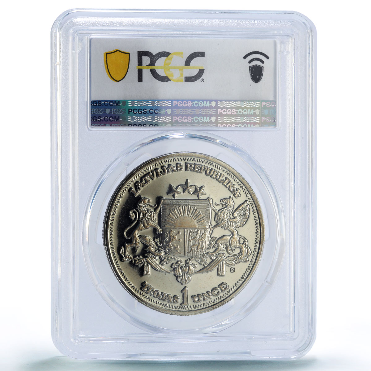 Latvia 1 ounce Independence Legation Series X#5 PR65 PCGS CuNiZinc coin 1988
