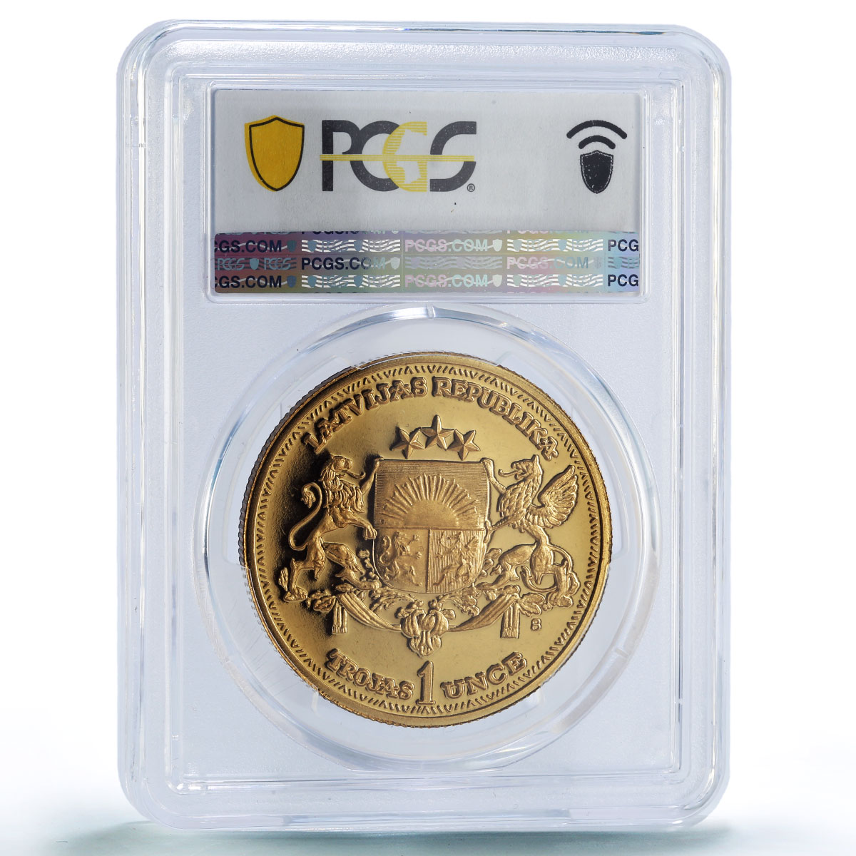 Latvia 1 ounce Independence Legation Series X#5b PR66 PCGS bronze coin 1988