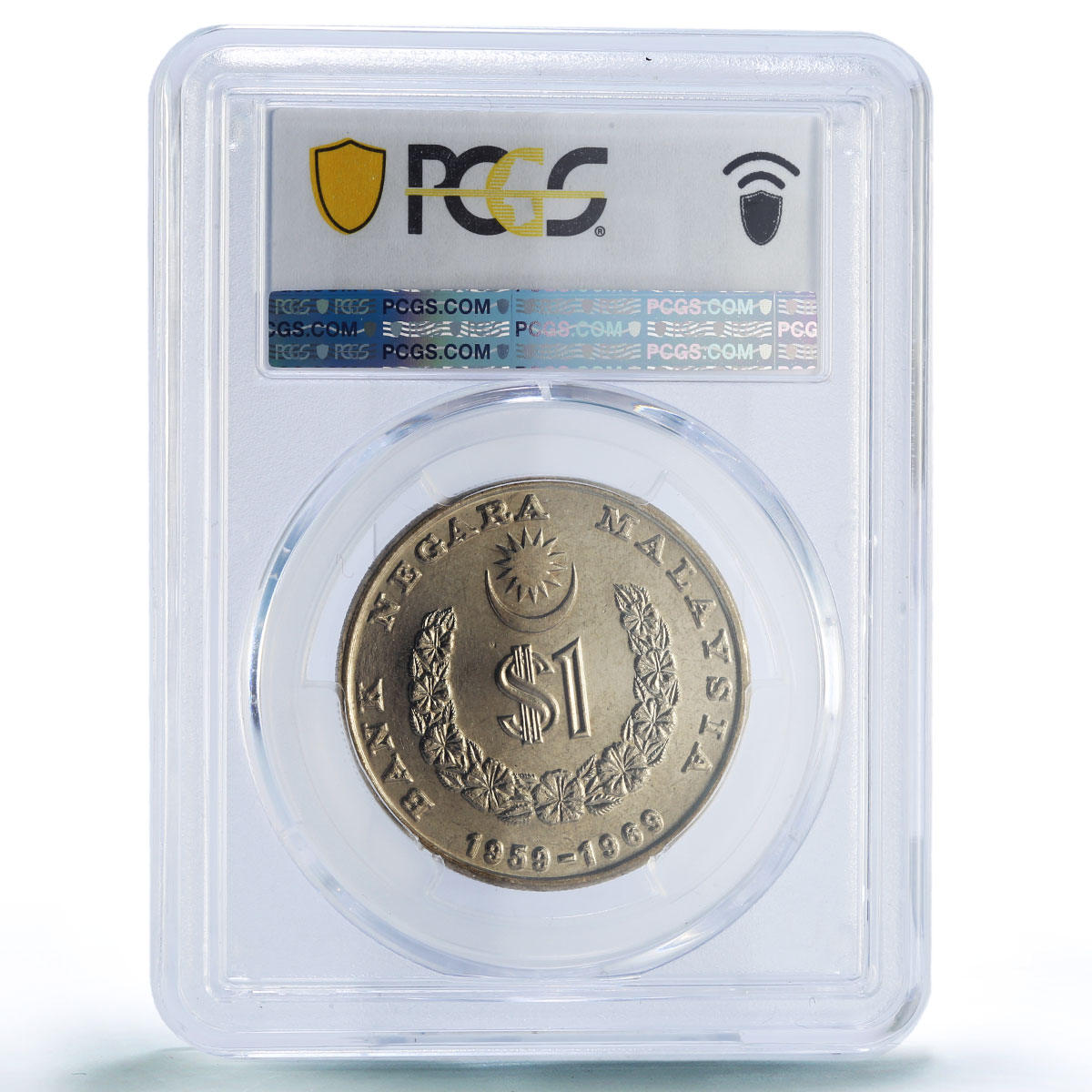 Malaysia 1 ringgit National Bank Negara Anniversary MS66 PCGS CuNi coin 1969