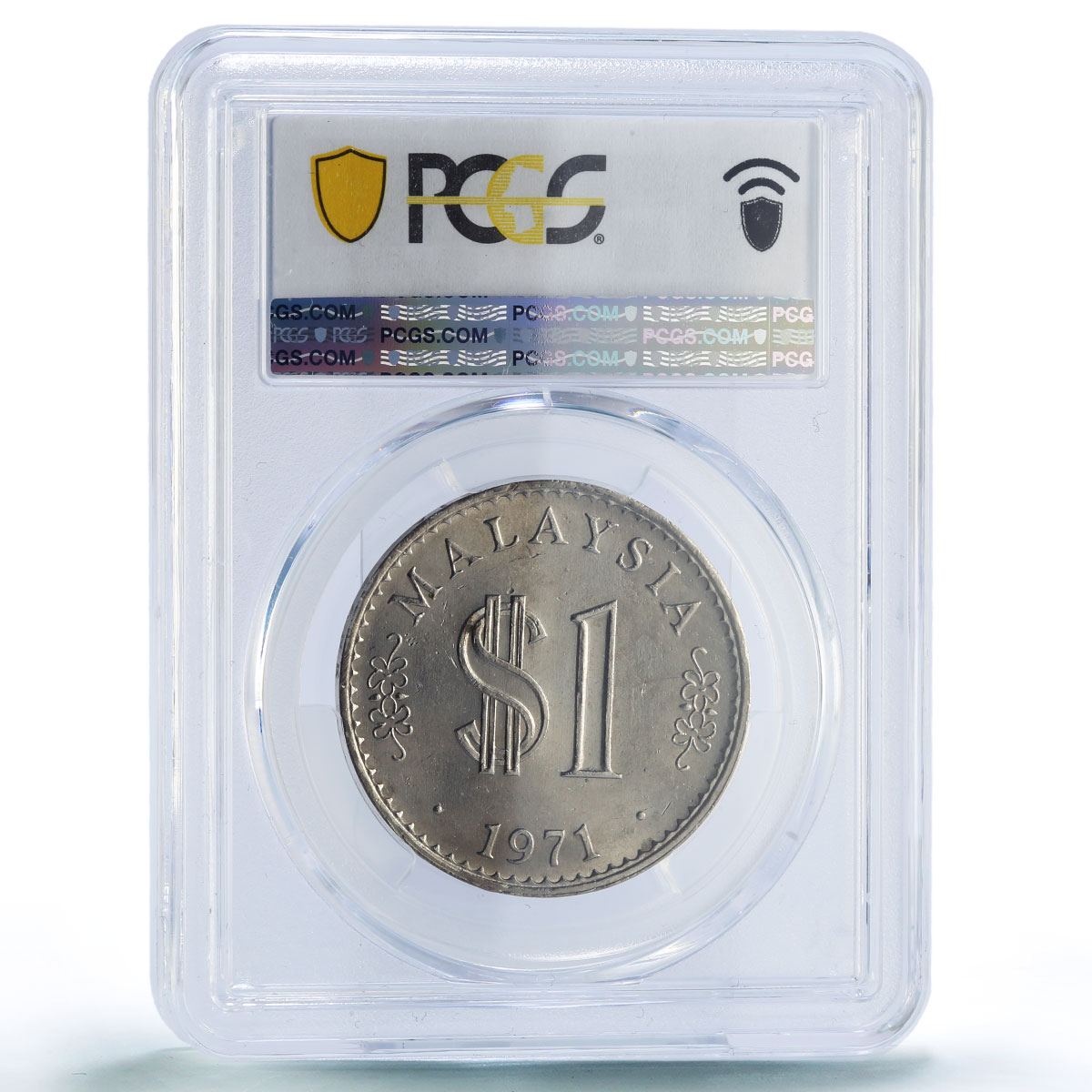 Malaysia 1 ringgit Agong Coinage Parliament House KM-9 MS62 PCGS CuNi coin 1971