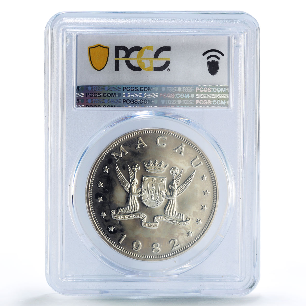 China Macau 100 patacas Dog Year Lunar Calendar PR66 PCGS silver coin 1982