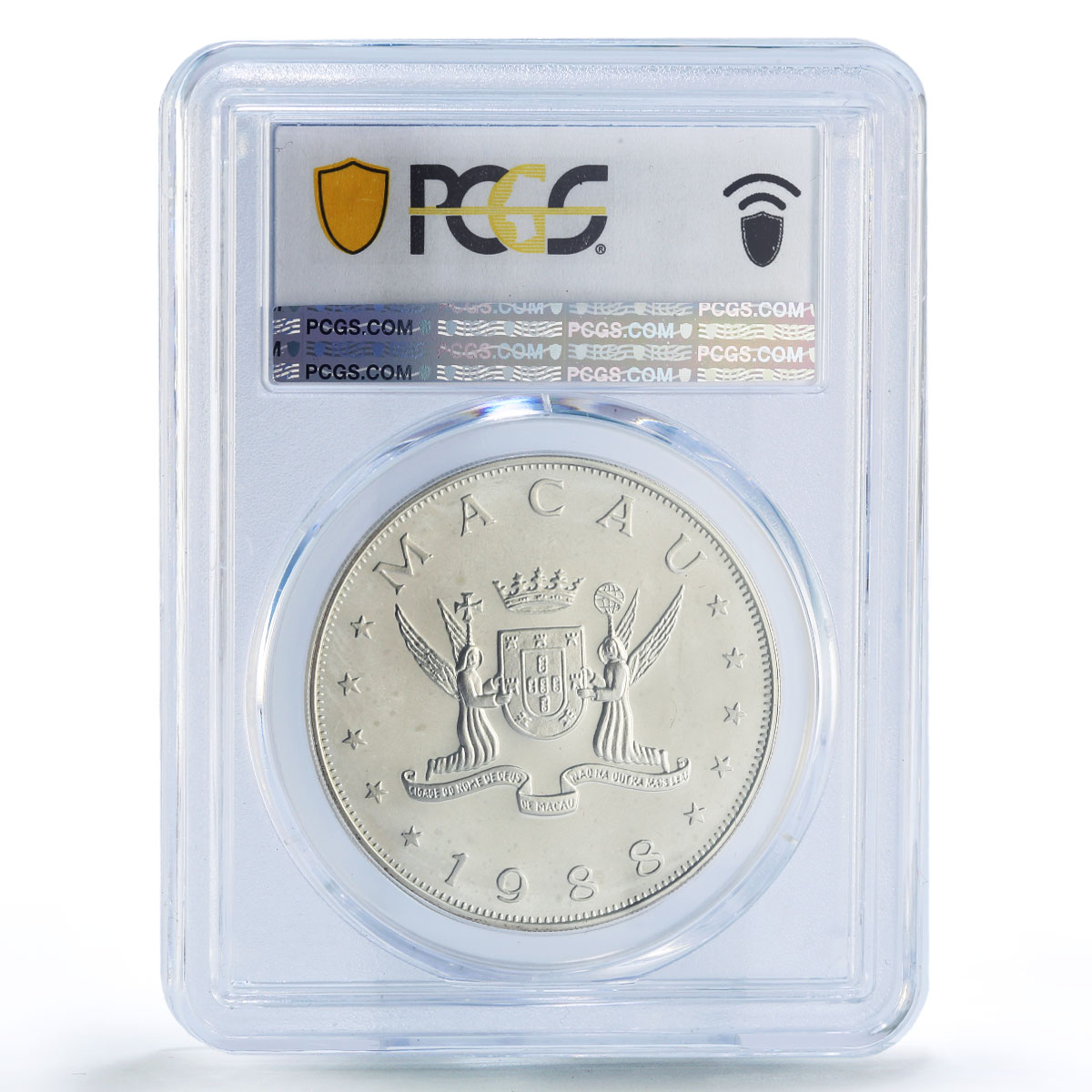 China Macau 100 patacas Dragon Year Lunar Calendar PR66 PCGS silver coin 1988