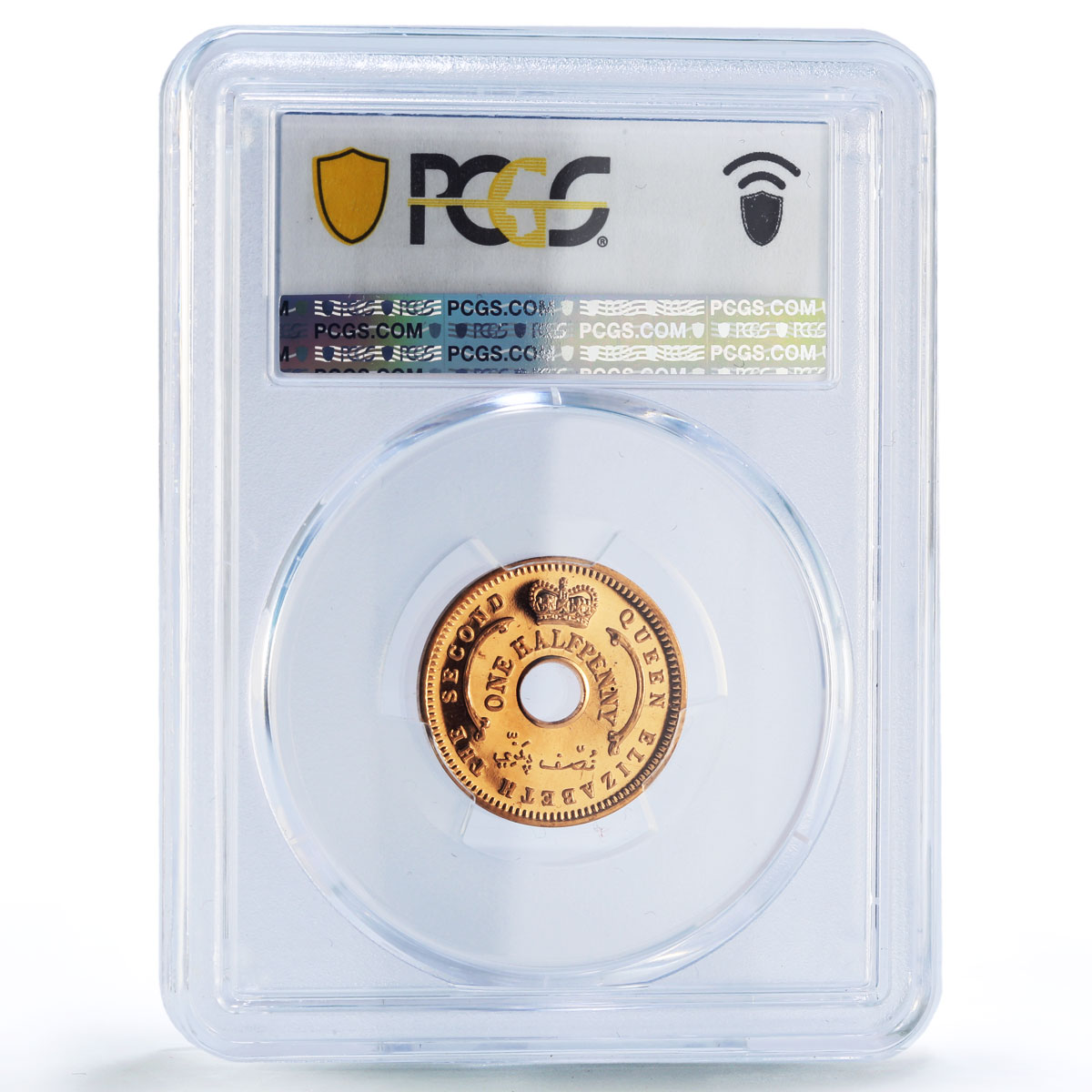 Nigeria 1/2 penny Federation Coinage Queen Elizabeth PR67 PCGS bronze coin 1959