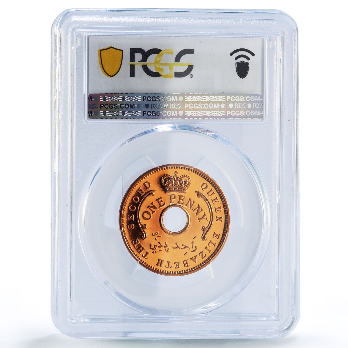 Nigeria 1 penny Federation Coinage Queen Elizabeth PR67 PCGS bronze coin 1959