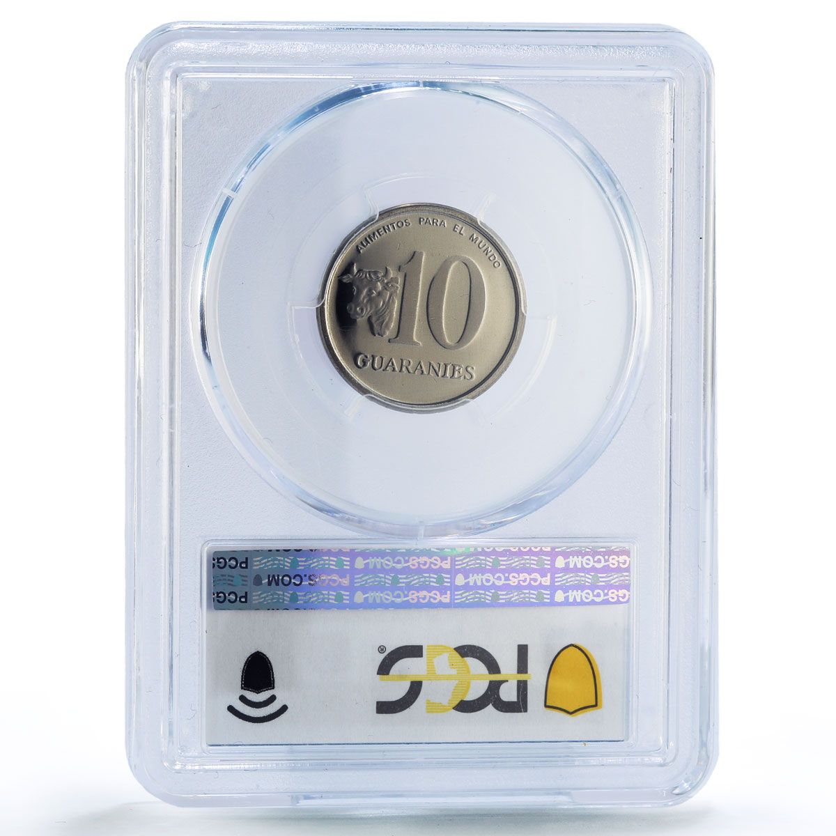 Paraguay 10 guaranies FAO World Food Day Garay Cow PR69 PCGS NiSteel coin 1980