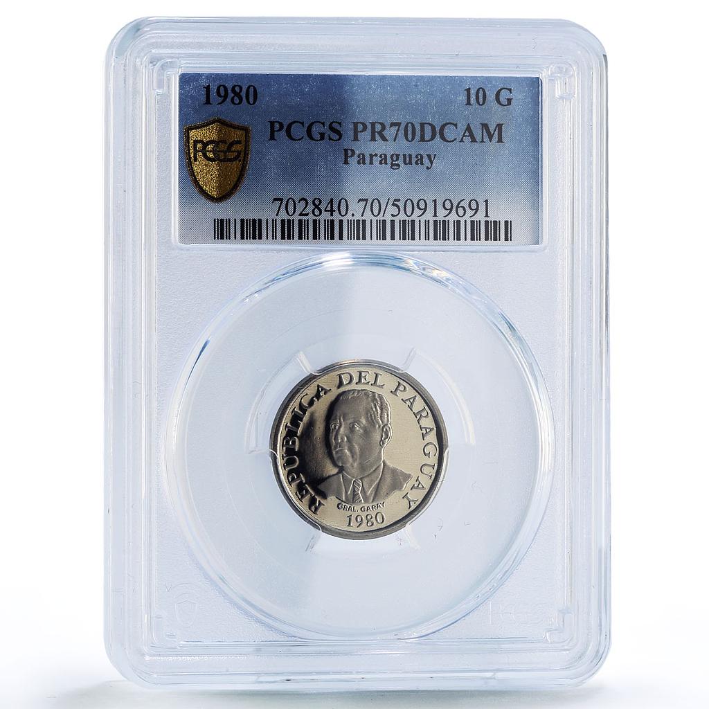 Paraguay 10 guaranies FAO World Food Day Garay Cow PR70 PCGS NiSteel coin 1980