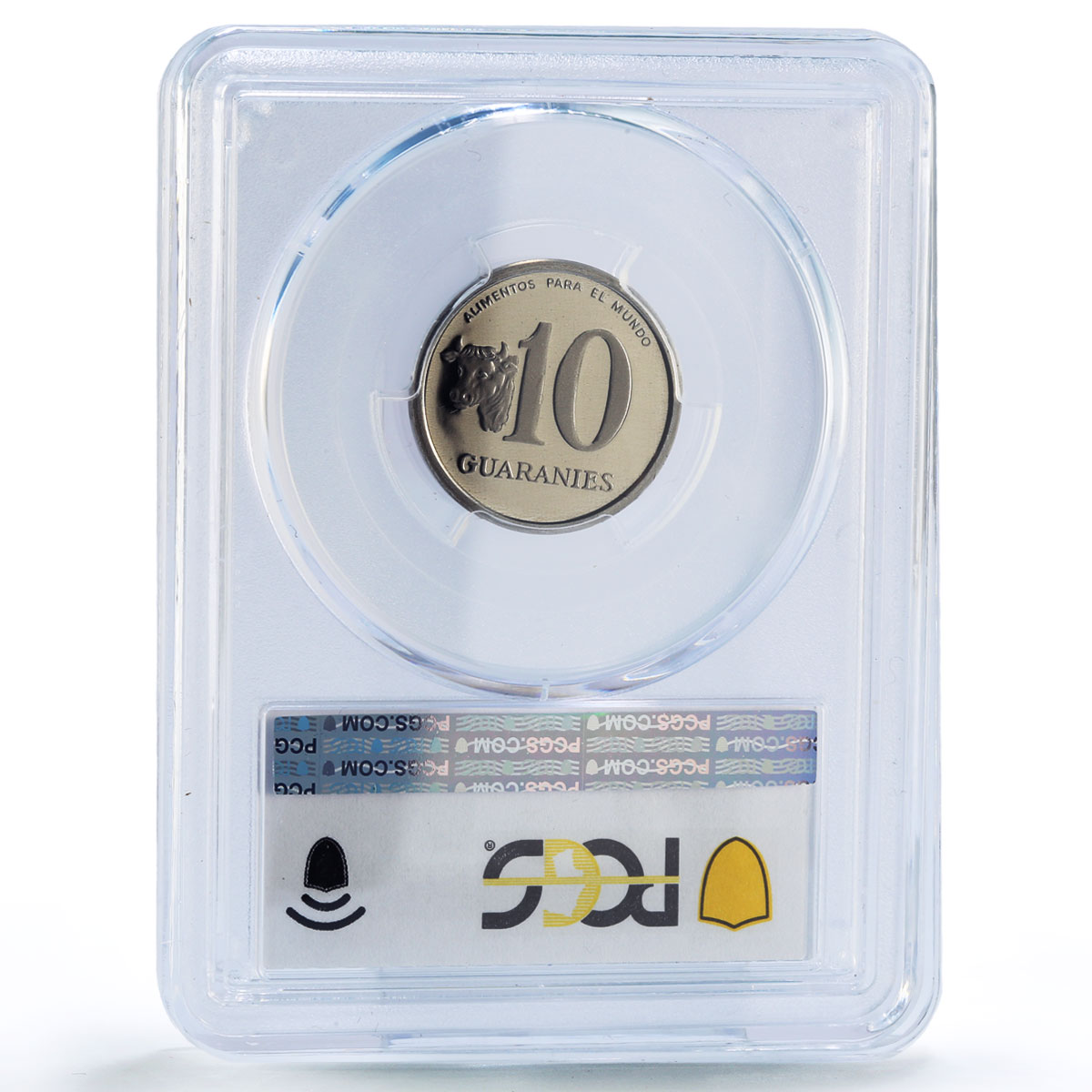 Paraguay 10 guaranies FAO World Food Day Garay Cow PR70 PCGS NiSteel coin 1980