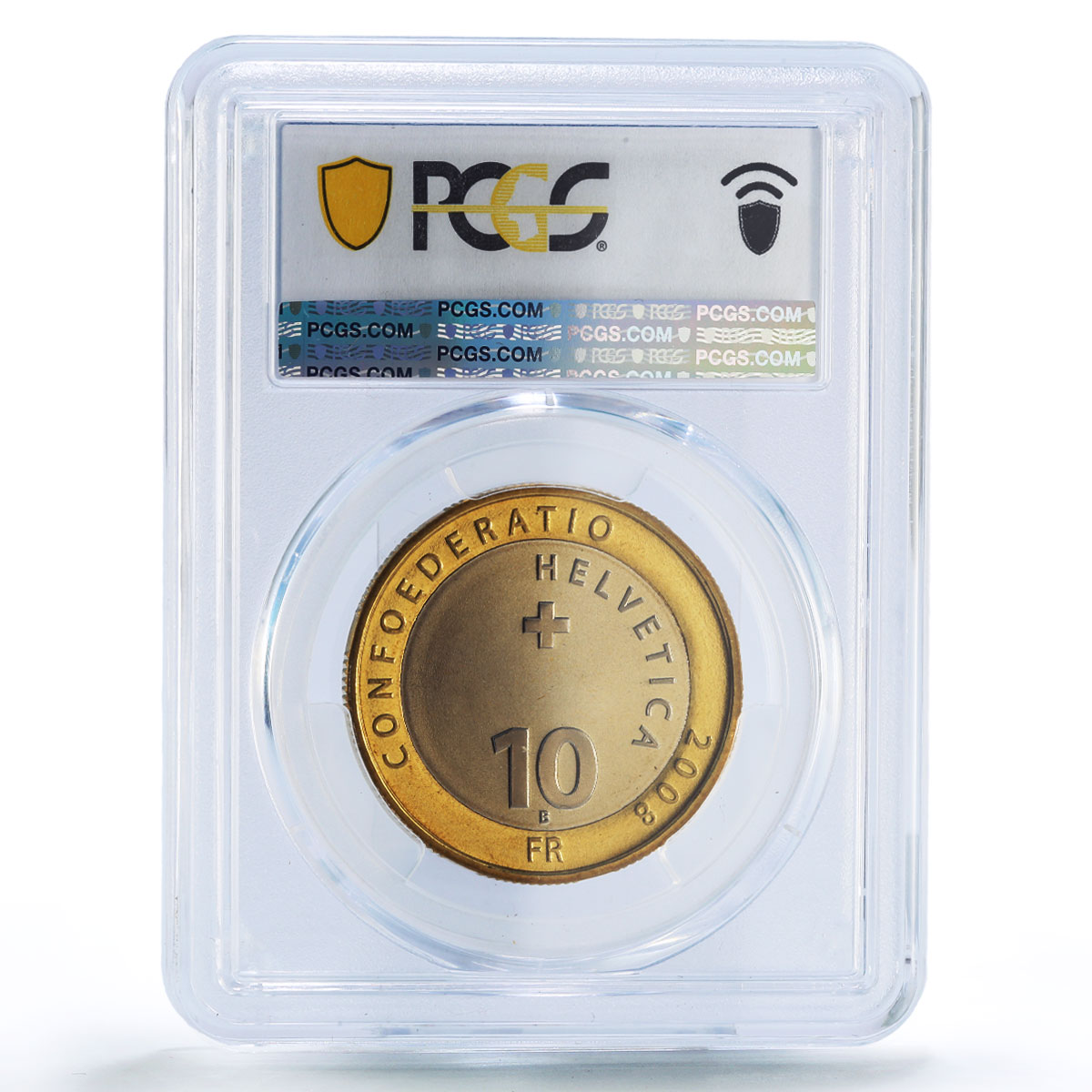 Switzerland 10 francs National Park Eagle Bird Fauna MS69 PCGS bimetal coin 2008
