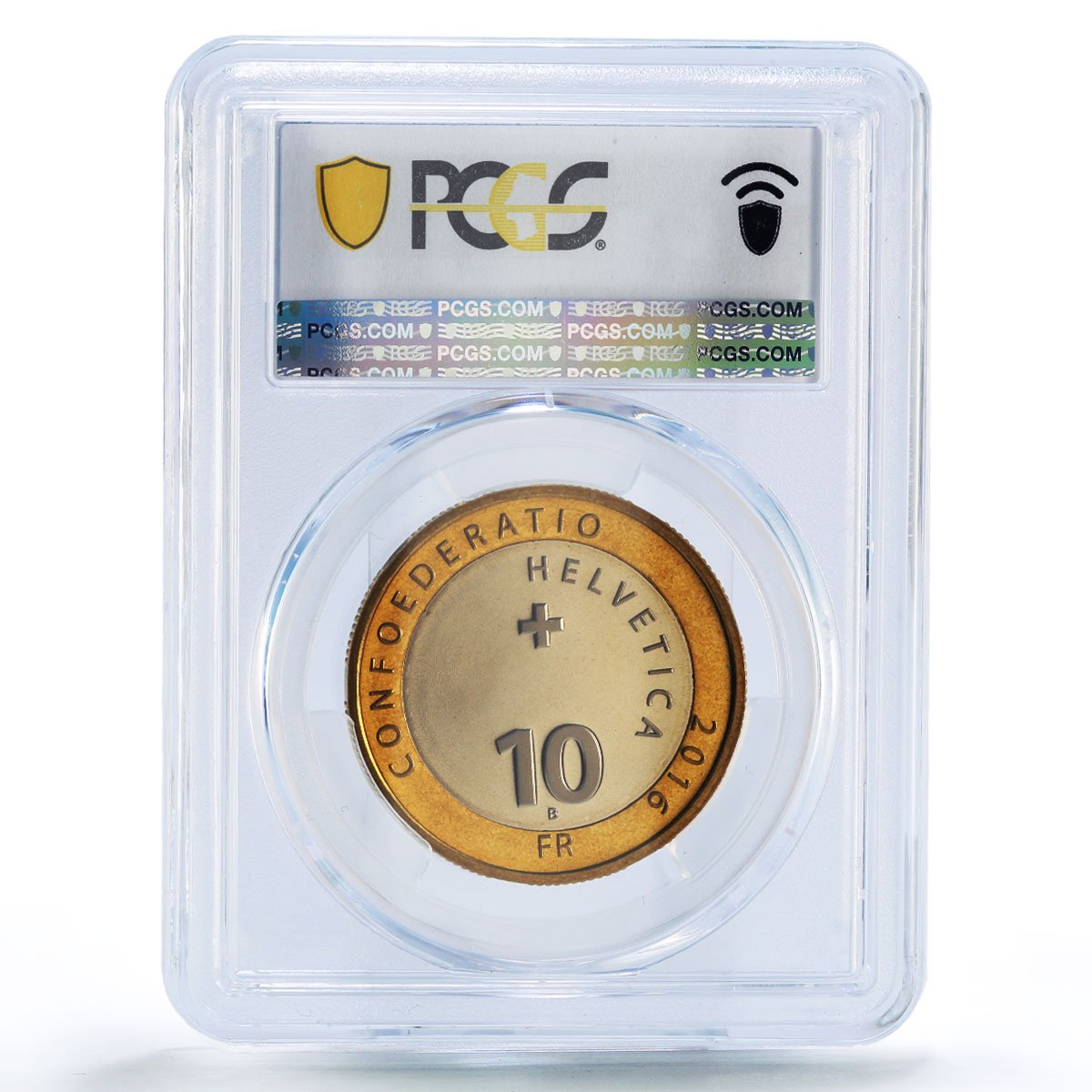 Switzerland 10 francs Edelweiss Flower Alpine Flora MS68 PCGS bimetal coin 2016