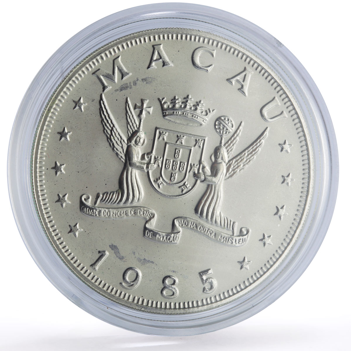 China Macau 100 patacas Ox Bull Year Lunar Calendar proof silver coin 1985