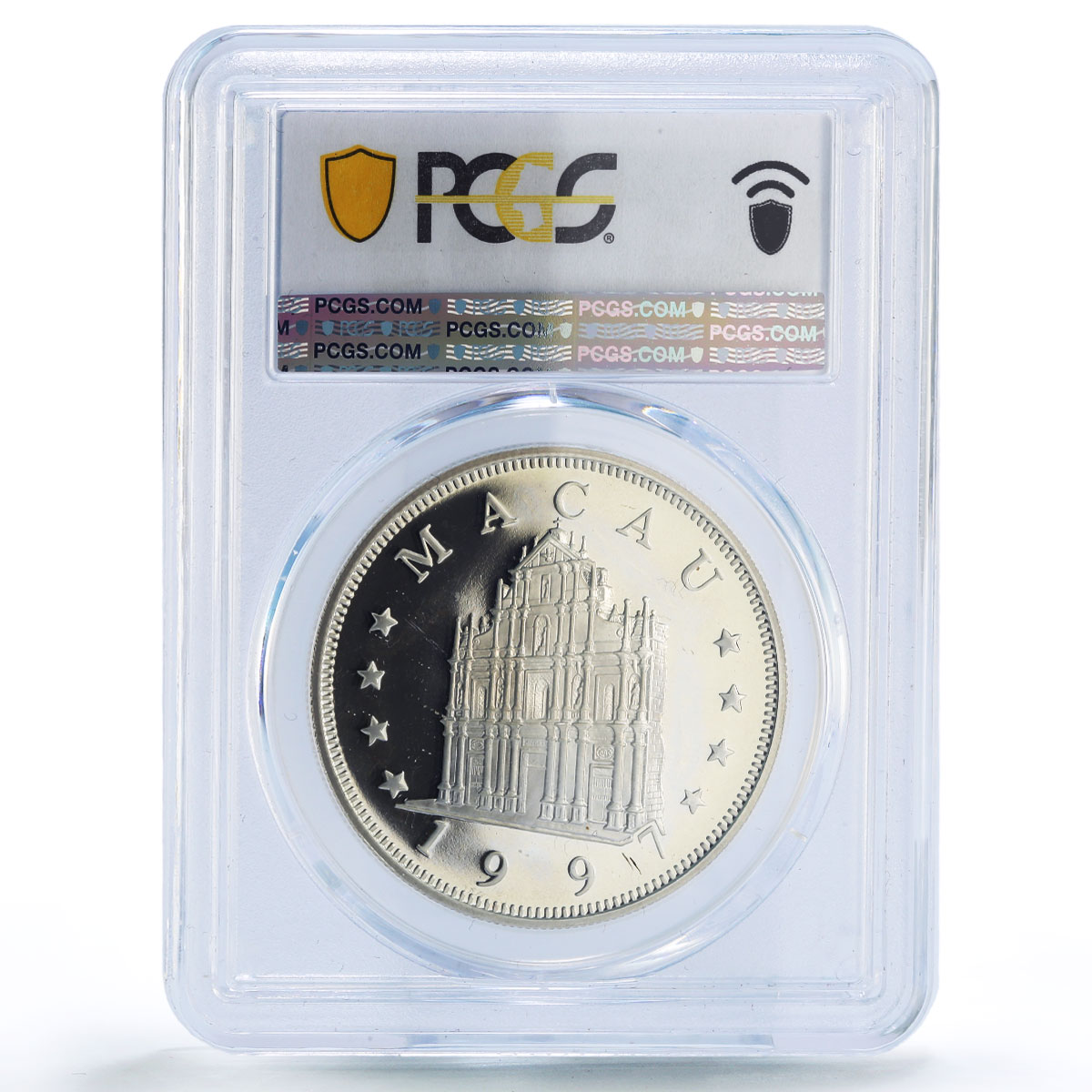 China Macau 100 patacas Ox Year Lunar Calendar PR68 PCGS silver coin 1997