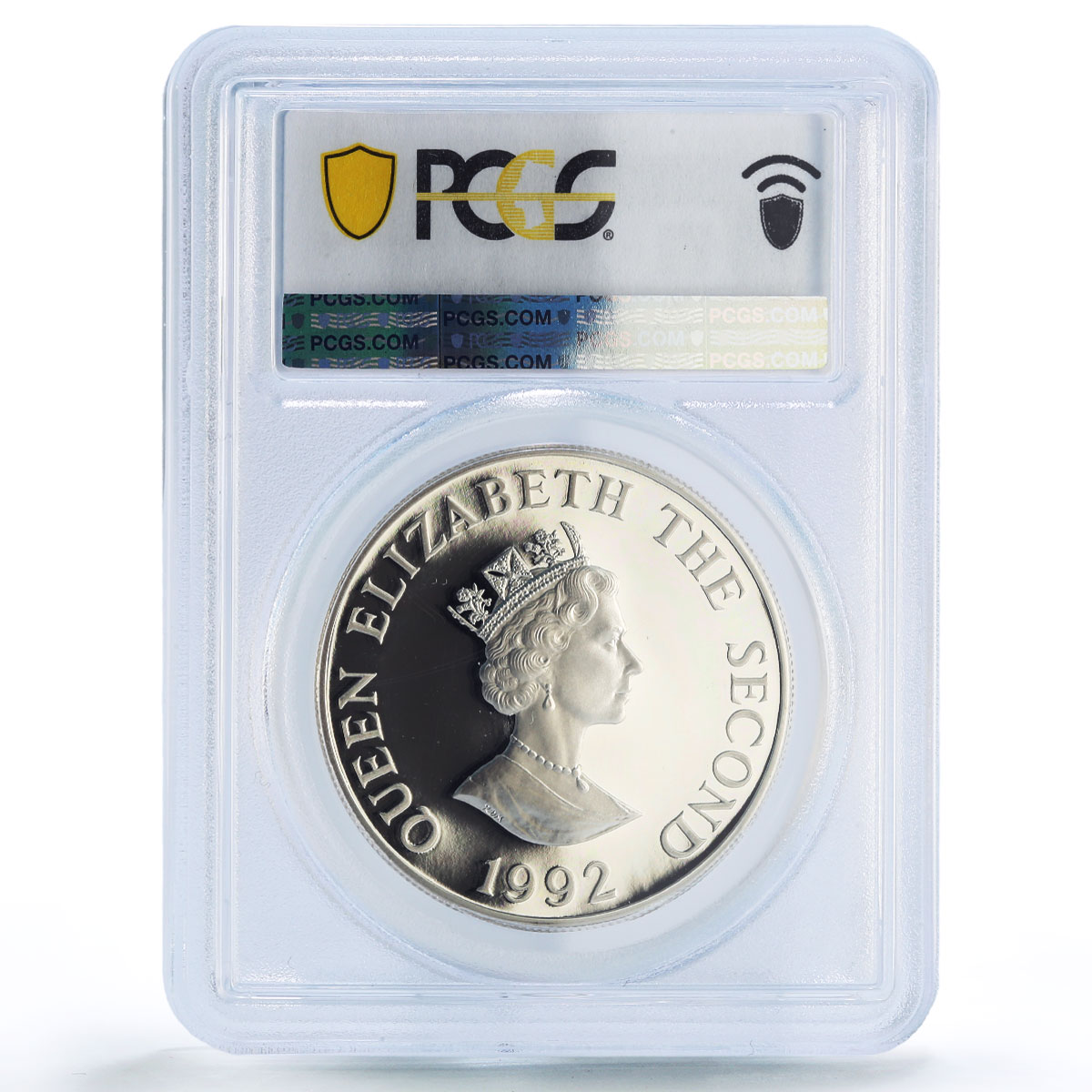 Alderney 2 pounds Queen's Reign Ship History Piefort PR69 PCGS silver coin 1992
