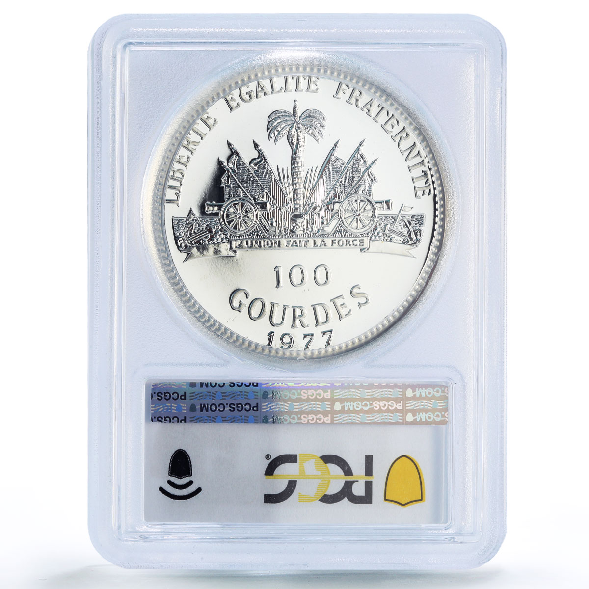Haiti 100 gourdes Lindbergh Planes Aviation History PR68 PCGS silver coin 1977