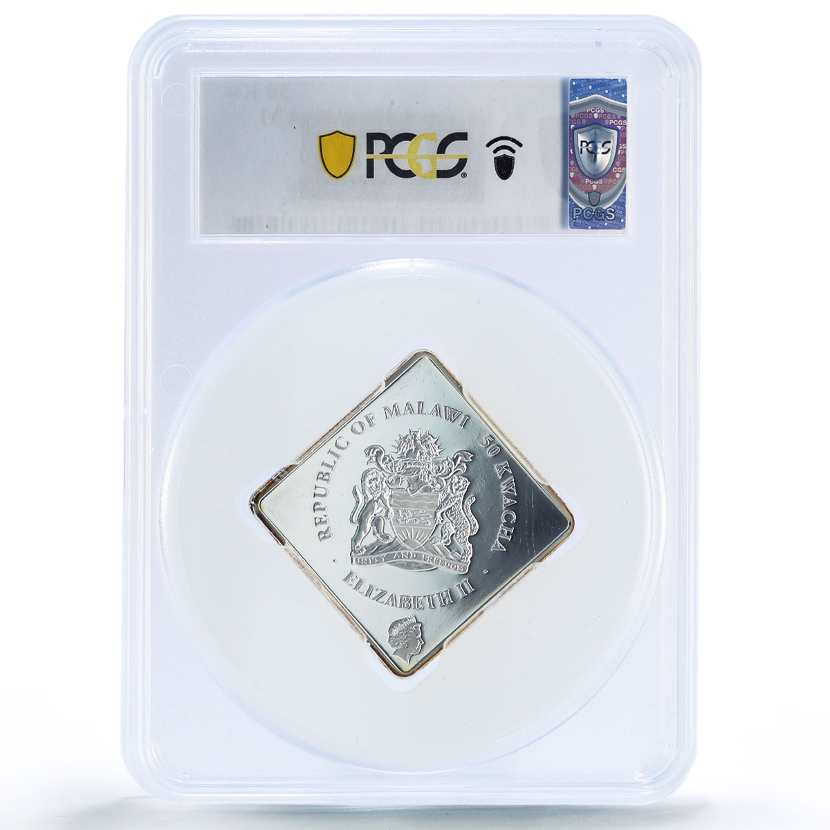 Malawi 50 kwacha White Lion Wildlife Fauna Crystal PR67 PCGS silver coin 2009