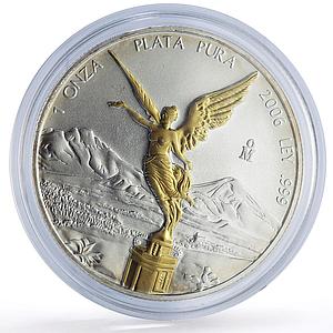 Mexico 1 onza Libertad Angel of Independence Gilt silver coin 2006