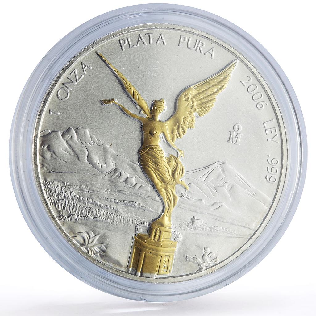 Mexico 1 onza Libertad Angel of Independence Gilt silver coin 2006