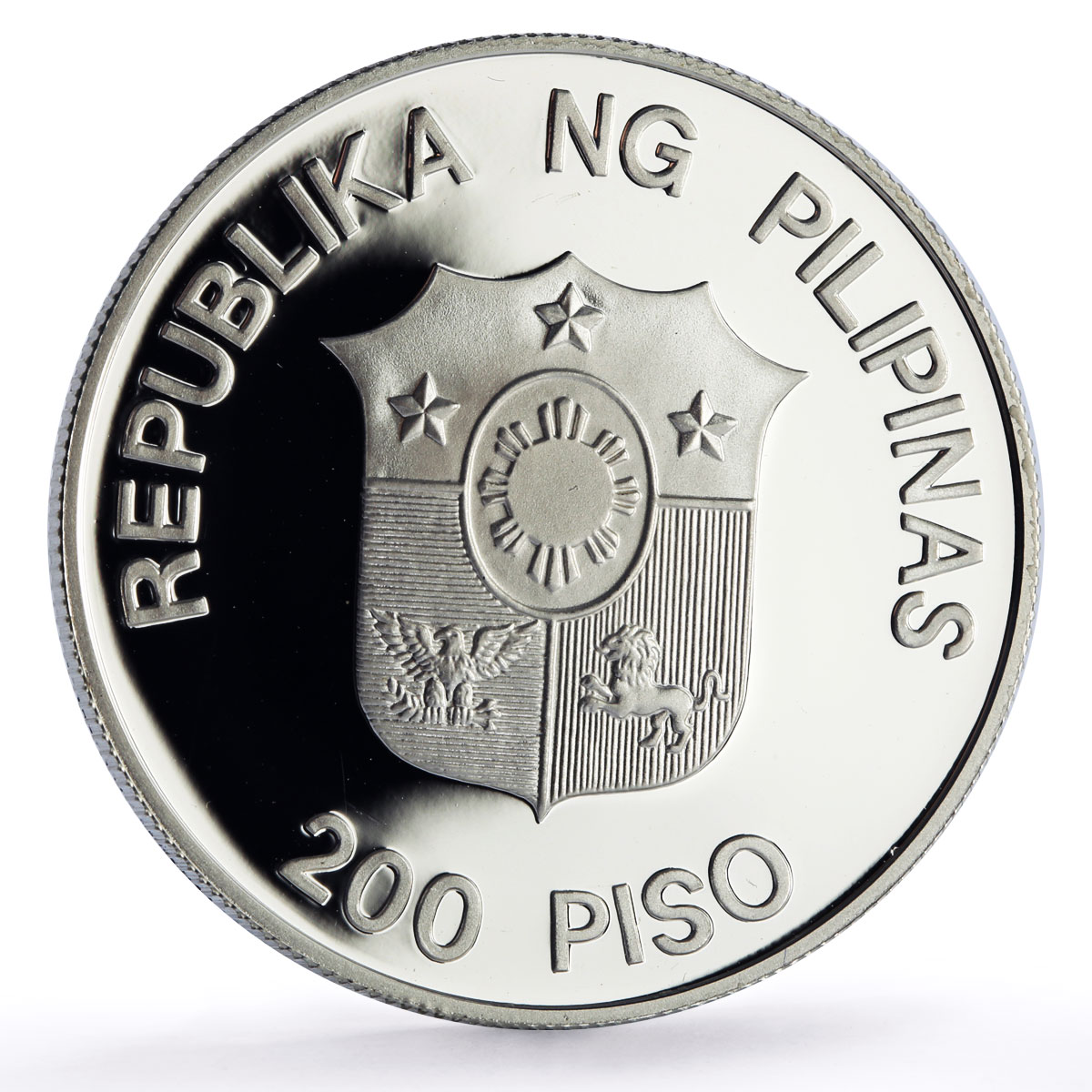Philippines 200 piso Mindoro Bull Wildlife WWF Fauna proof silver coin 1987