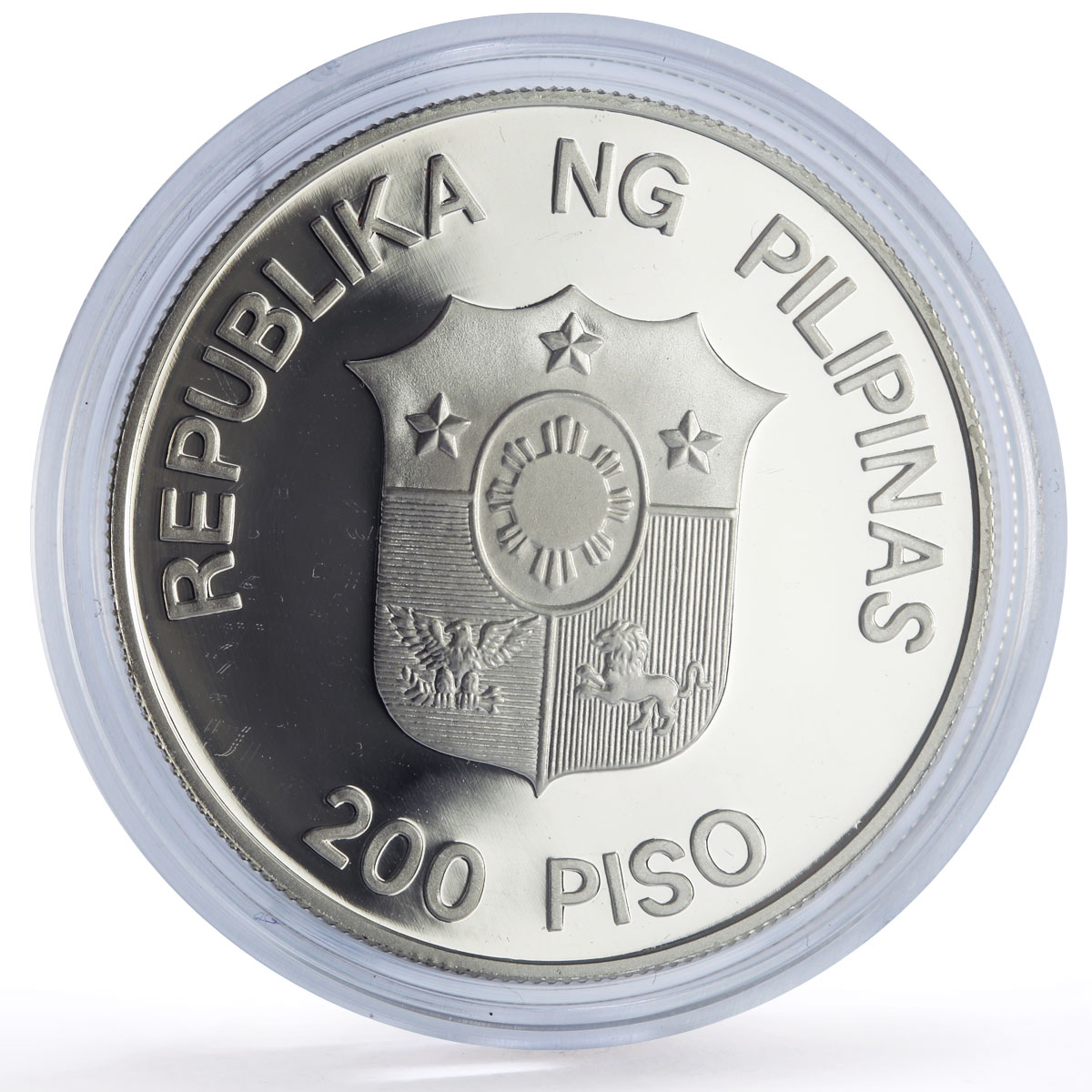Philippines 200 piso Mindoro Bull Wildlife WWF Fauna proof silver coin 1987