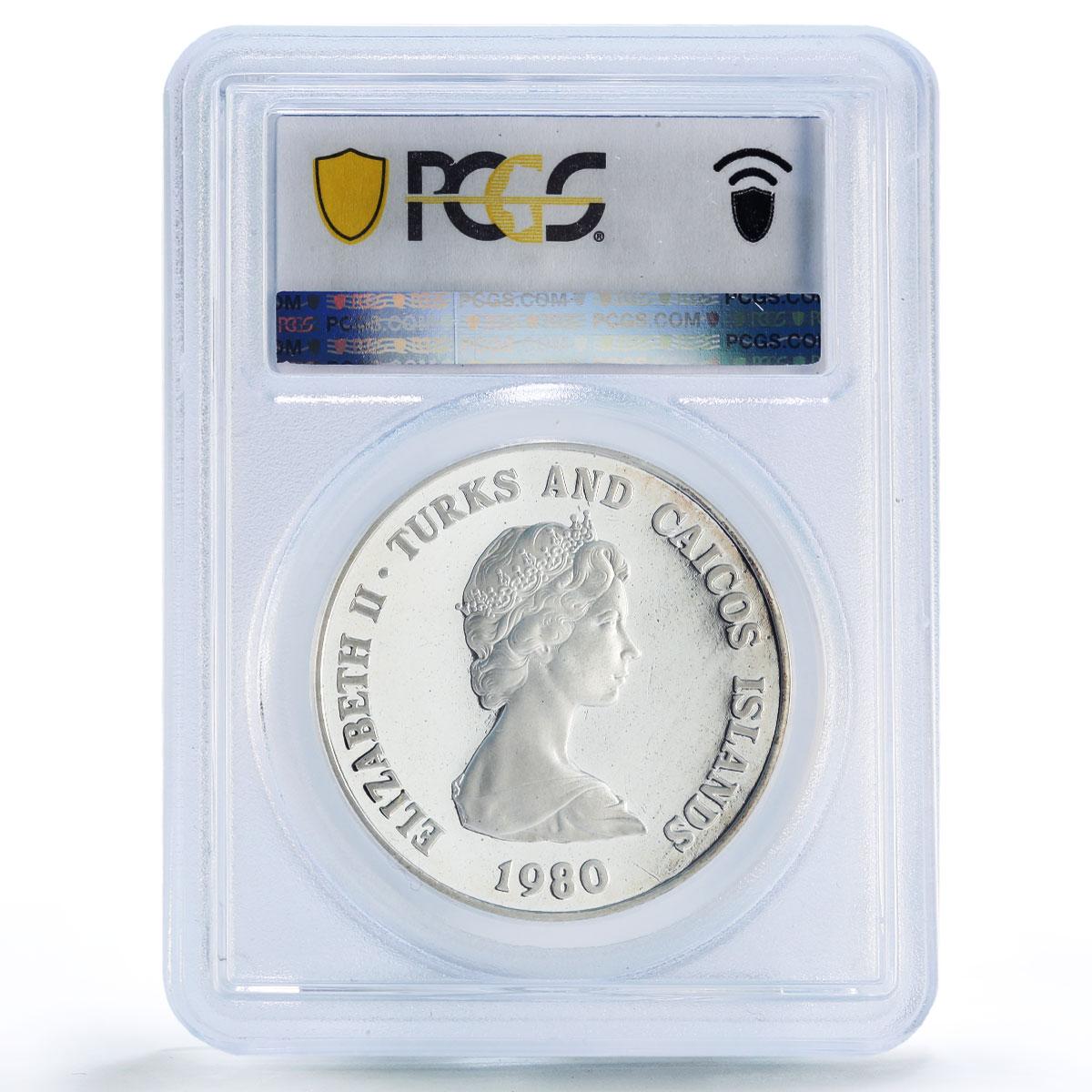 Turks and Caicos Isl. 10 crowns Mountbatten Ship PR65 PCGS 2 oz silver coin 1980