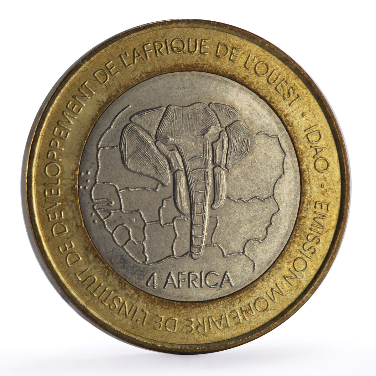 Burkina Faso 6000 francs Oxpecker Bird Rhinoceros Four Africa Fantasy coin 2003