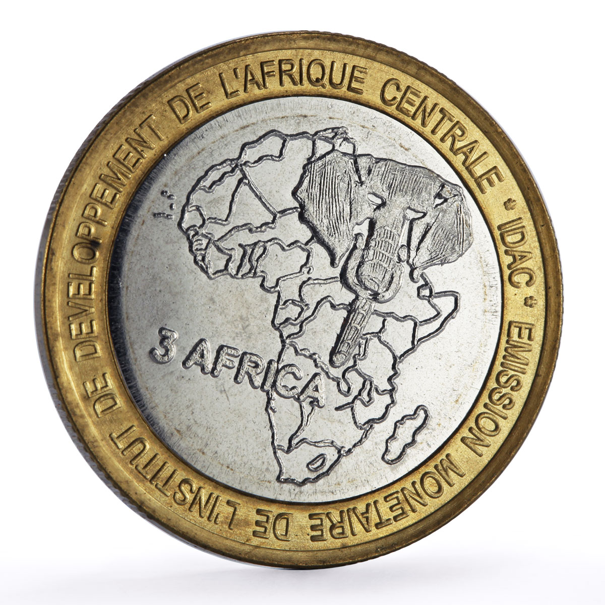 Chad 4500 francs Lamb Elephant Three Africa Fauna Fantasy X#18 bimetal coin 2005