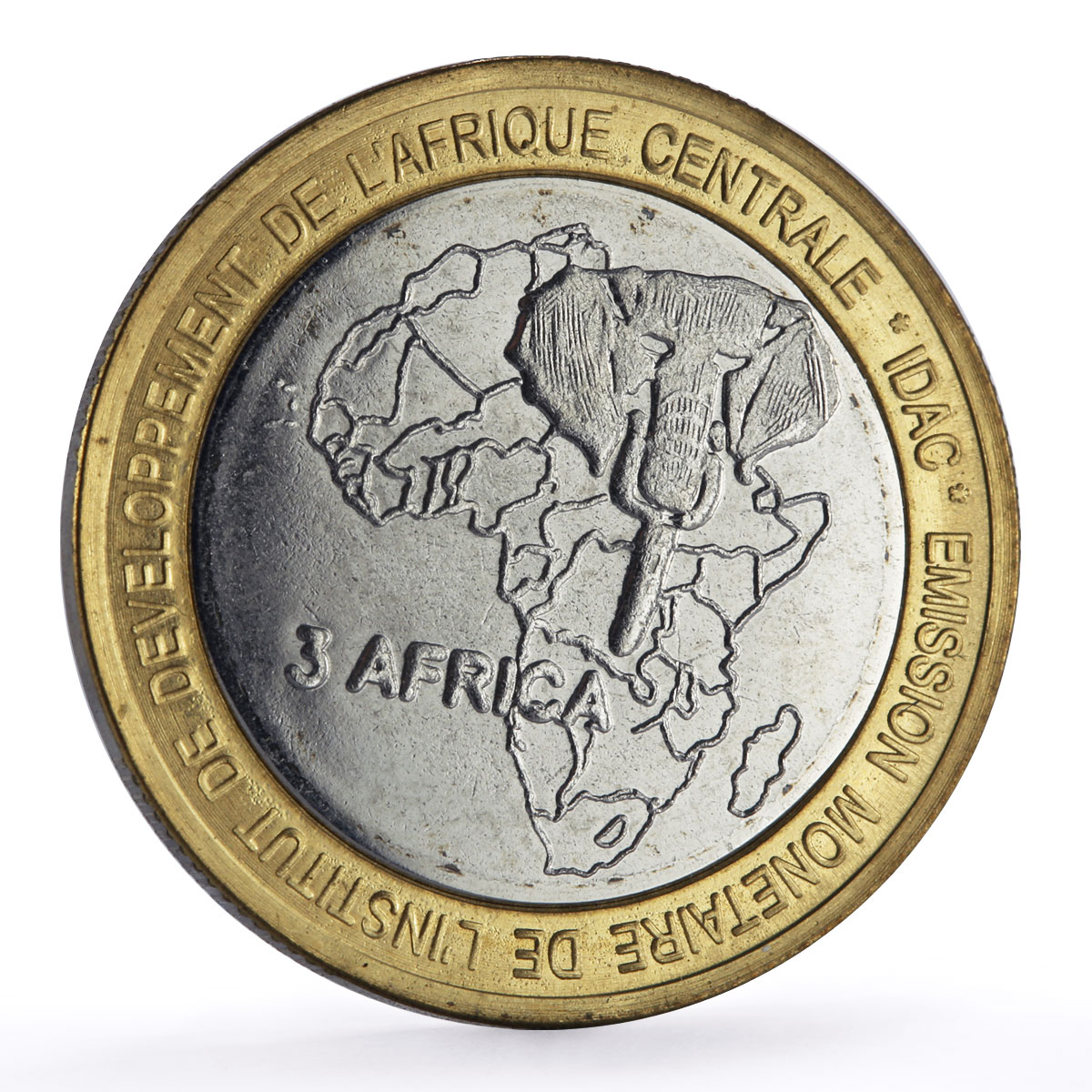 Cameroon 4500 francs Pope Benedict XVI Elephant Three Africa bimetal coin 2005