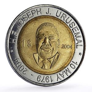 Micronesia 1 dollar President Urusemal Fantasy X#1 bimetal coin 2004