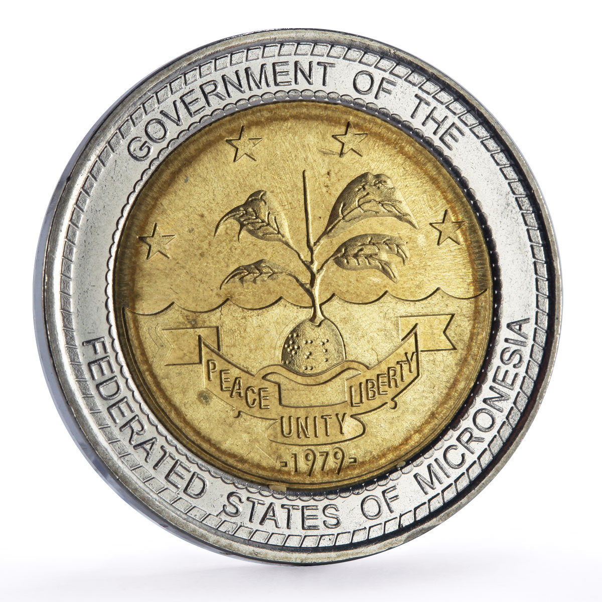 Micronesia 1 dollar President Urusemal Fantasy X#1 bimetal coin 2004