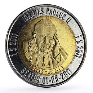 Micronesia 1 dollar Pope John Paul II Religion Fantasy bimetal coin 2011