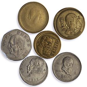 Mexico Various Pesos Set Republic Coinage Mint Errors coins 1980 - 1988