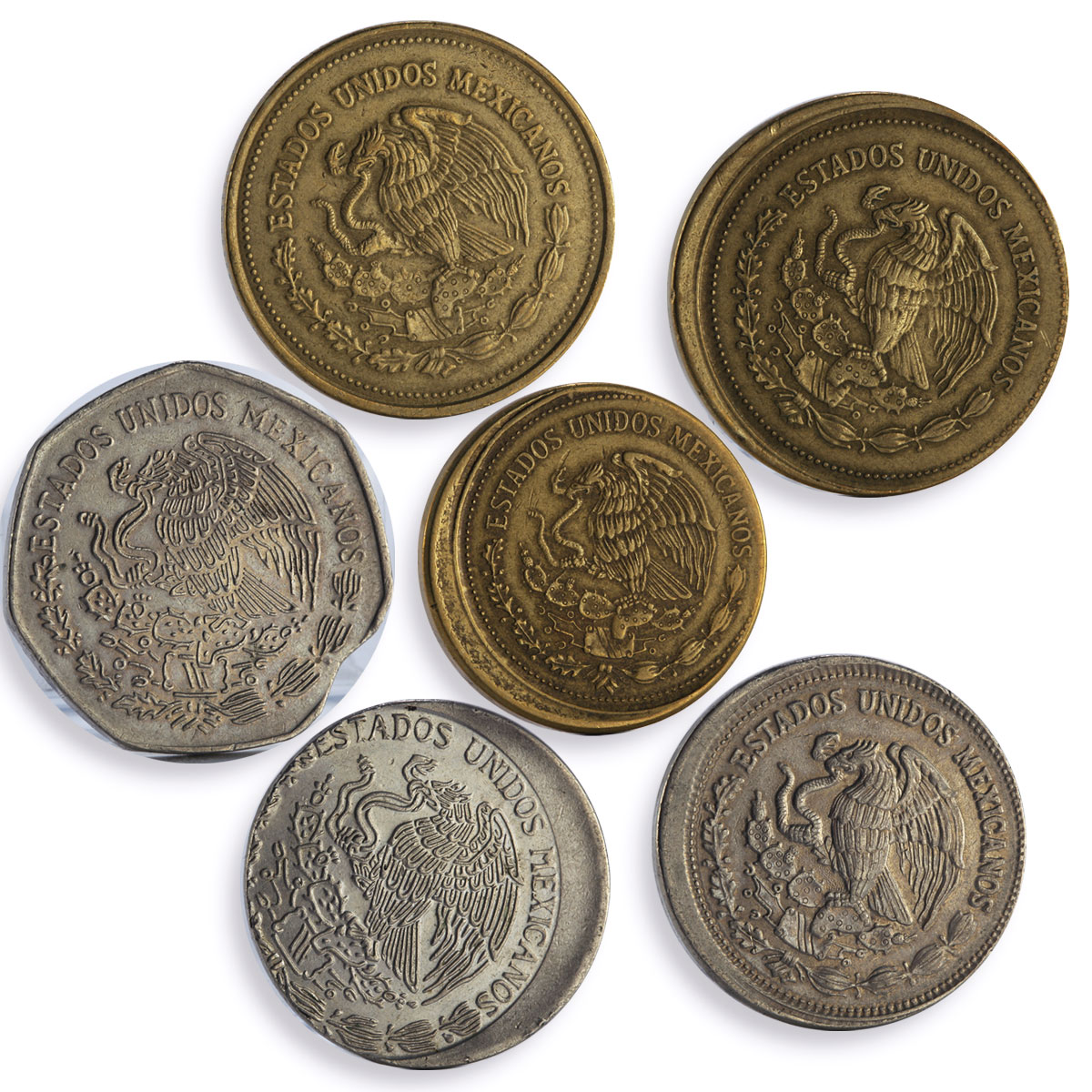 Mexico Various Pesos Set Republic Coinage Mint Errors coins 1980 - 1988