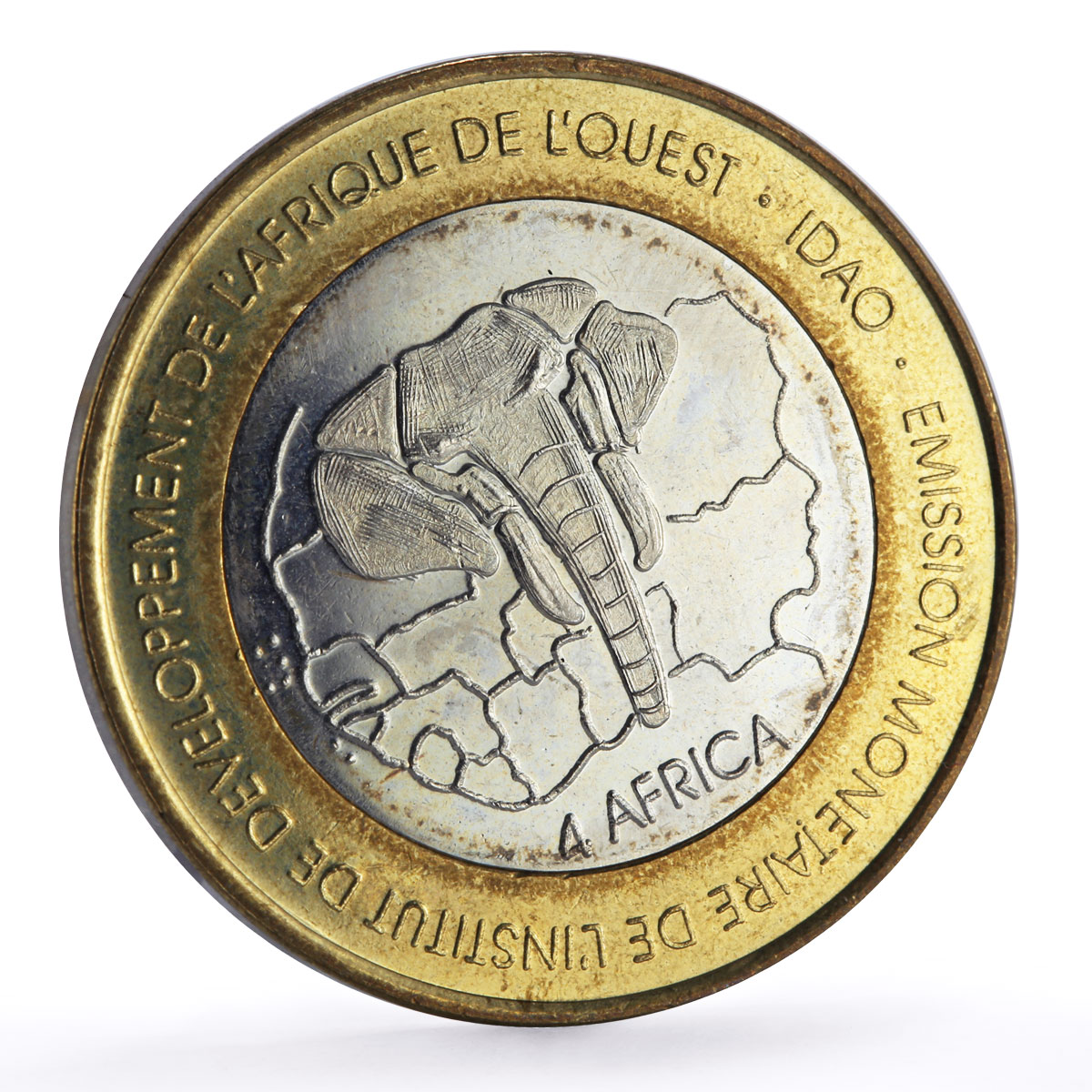 Niger 6000 francs Stop Malaria Elephant Four Africa Fantasy bimetal coin 2005