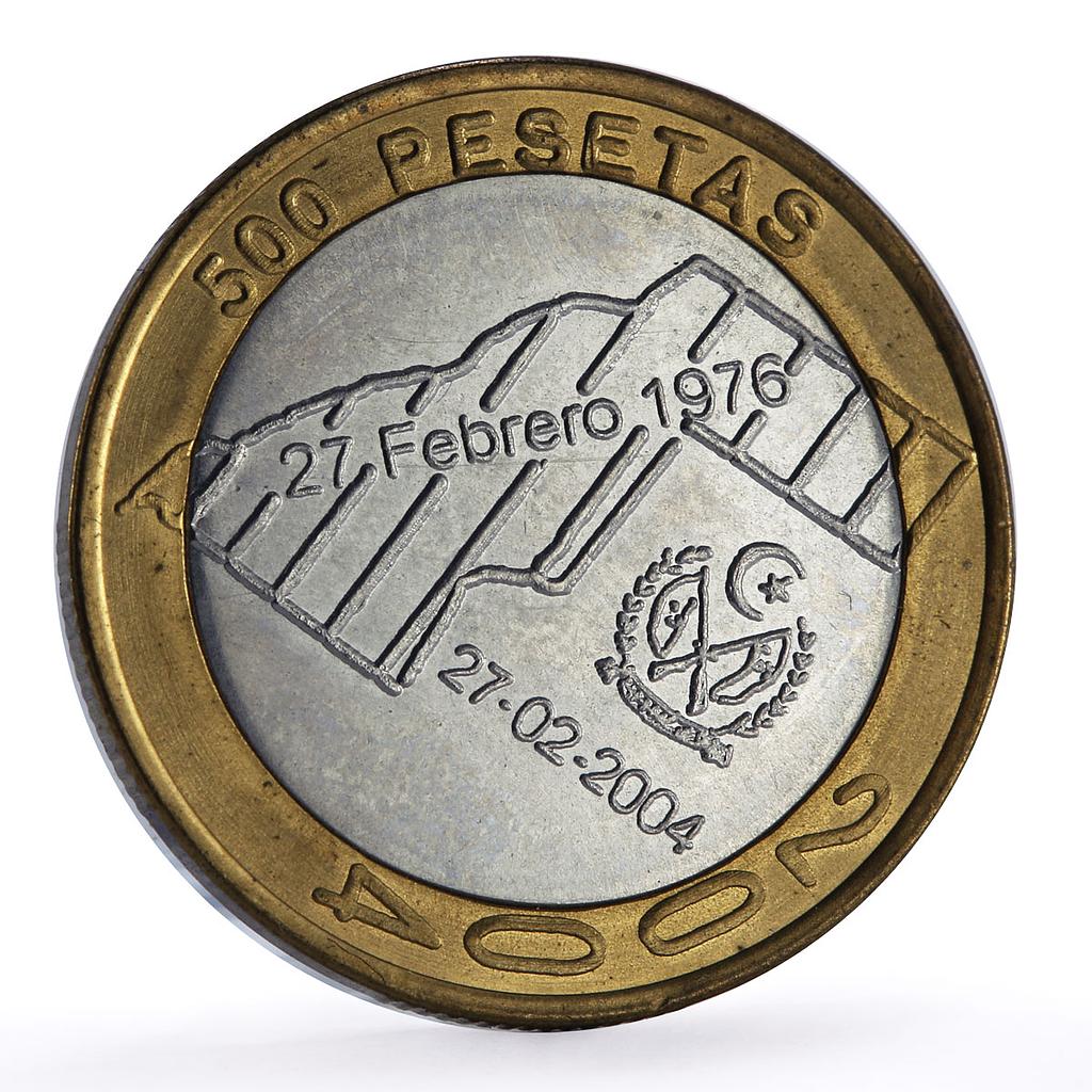 Saharawi 500 pesetas Independence Proclamation History Fantasy bimetal coin 2004