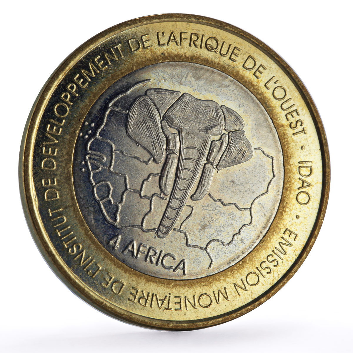 Togo 6000 francs Elephants Four Africa Fauna Fantasy X#20 bimetal coin 2003